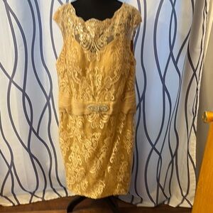 Elegant Lace Gold Dress